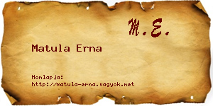 Matula Erna névjegykártya
