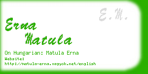 erna matula business card